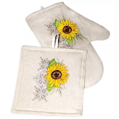 Gift set K-428 with embroidery tack + glove TM Yaroslav sunflower